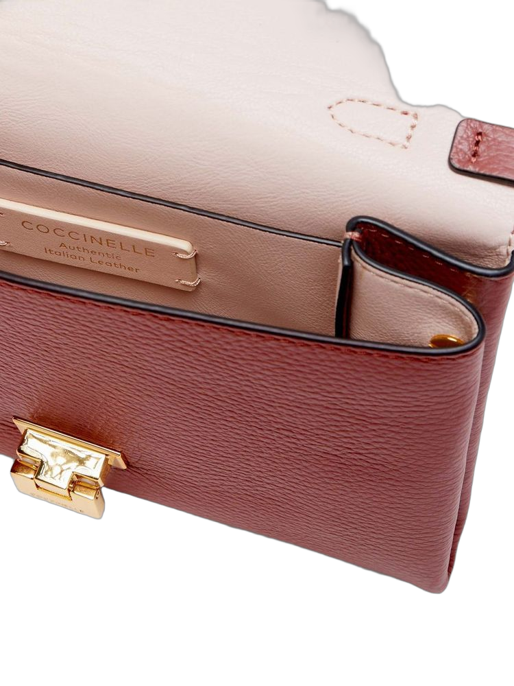 Coccinelle Cowhide top handle bag in brandy