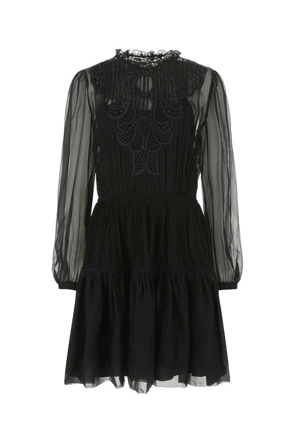 Alberta Ferretti Exterior: 100% Silk; Lining: 89% Acetate dress in black