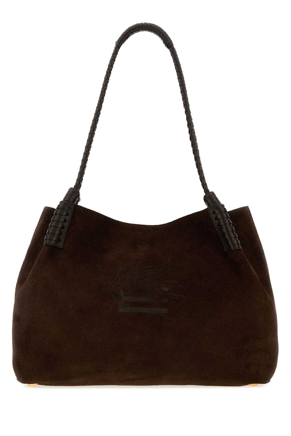 Sark Brown Suede Medium Libra Shopping Bag M0406 Borse A Mano