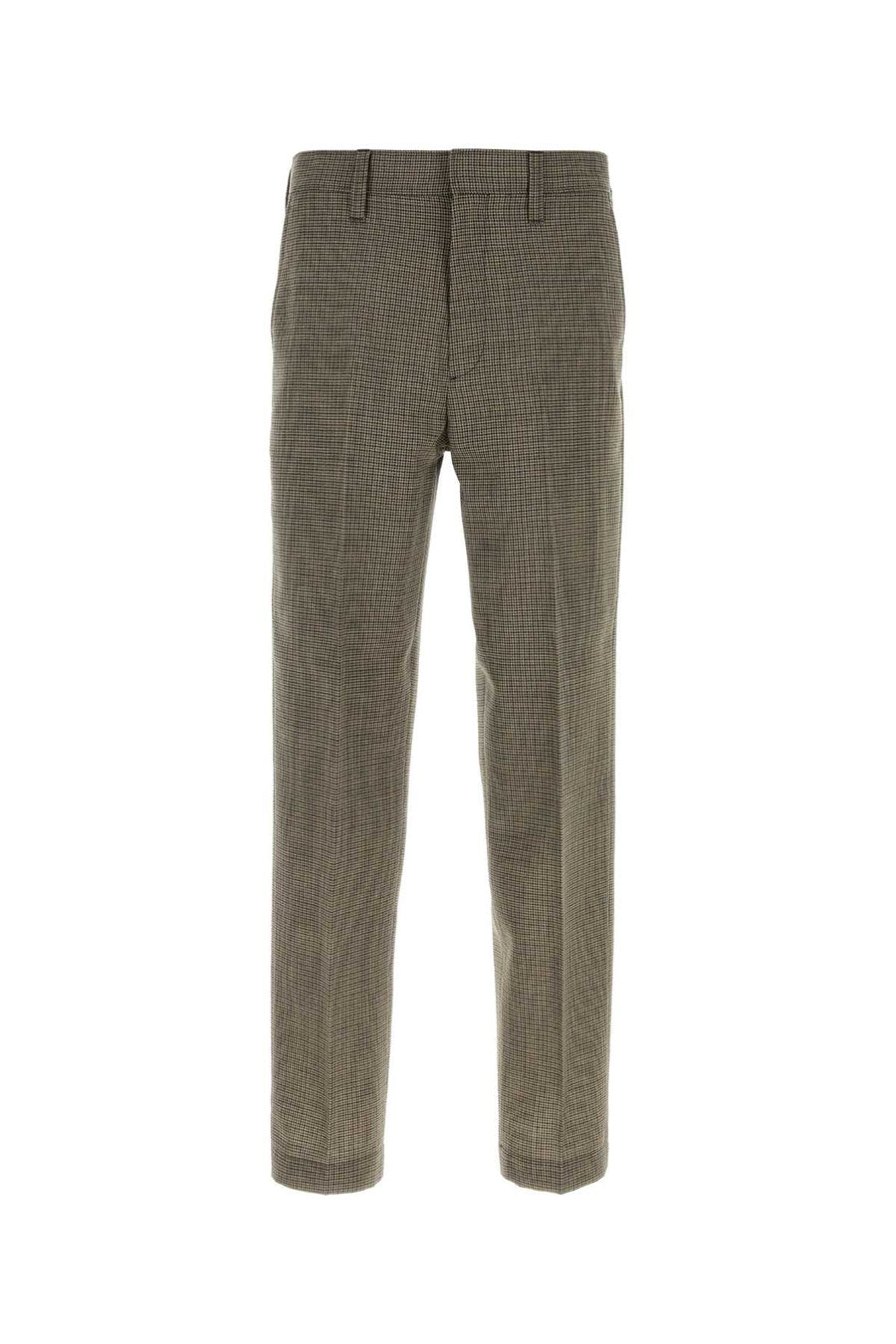 Embroidered Wool Pant Militare Exterior: Virgin Pantaloni