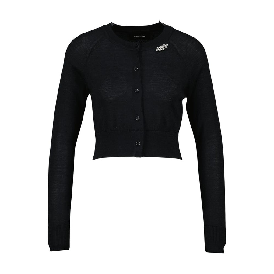 Simone Rocha Merino wool and silk cardigan in black