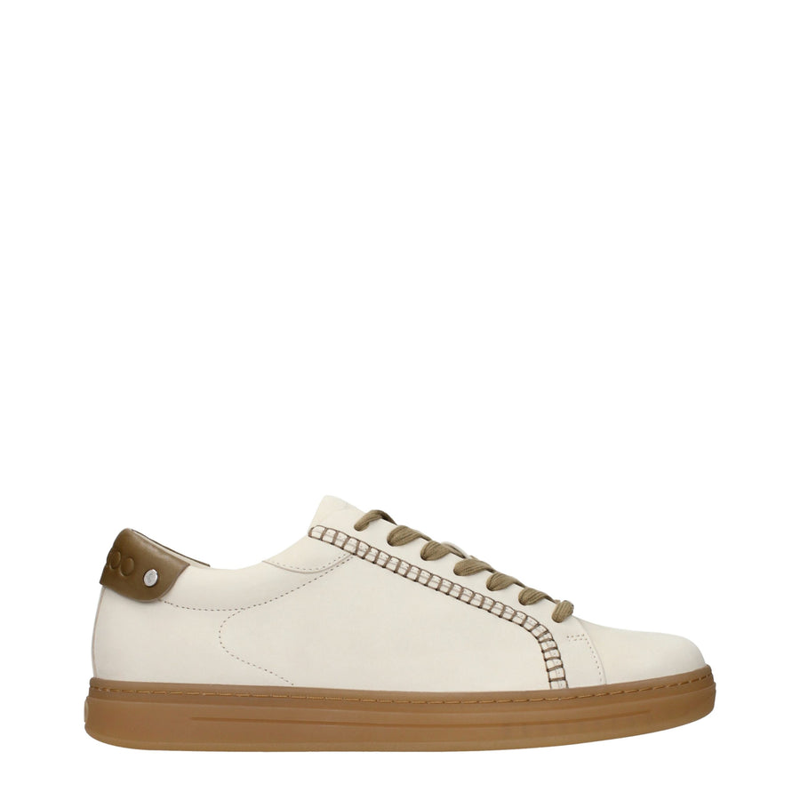 Jimmy Choo Leather and suede sneaker in beige