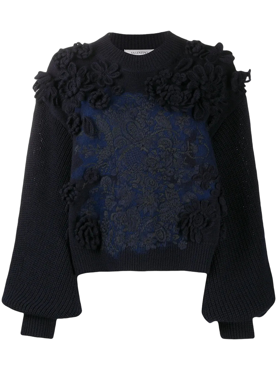 Valentino Virgin wool sweater in navy