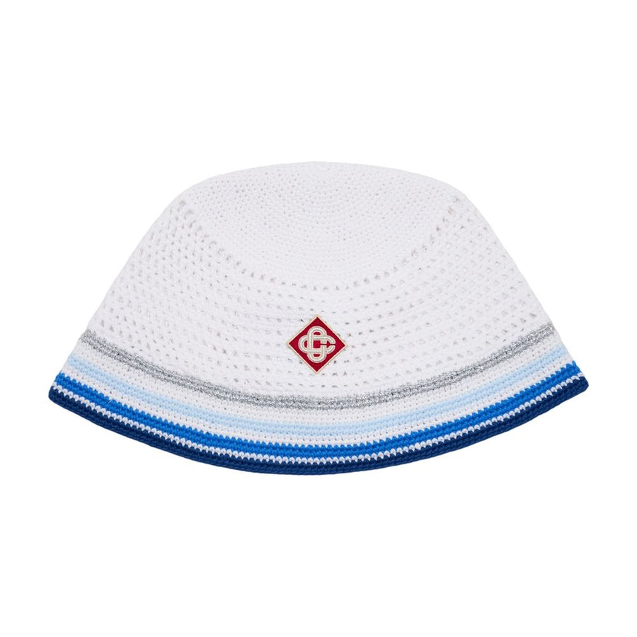 Casablanca A-SS26-HAT-110-01 cotton bucket hat in white