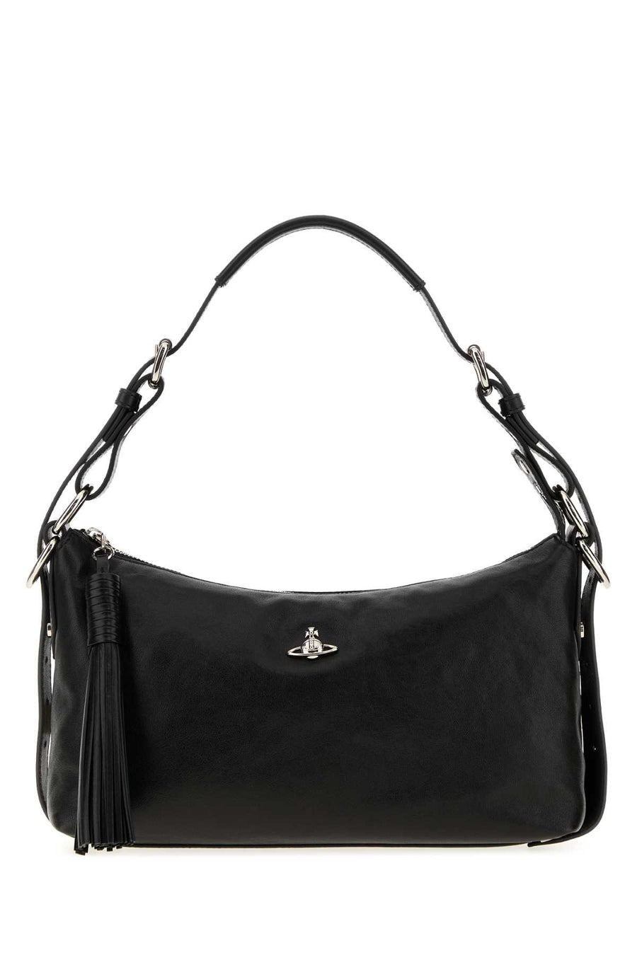 Black Leather Emma Shoulder Bag Aw26-black Borse A Mano