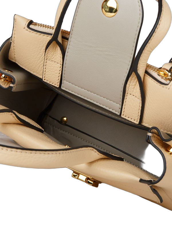 Coccinelle 100% Cowhide top handle bag in beige