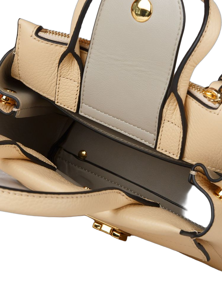 Coccinelle 100% Cowhide top handle bag in beige