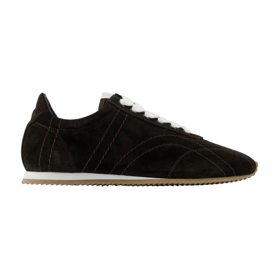 Toteme calfskin sneaker in black