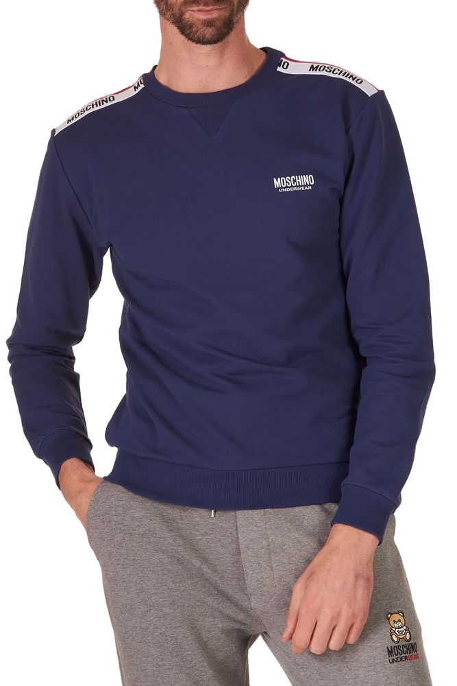 Moschino Knitwear & Sweatshirt Blue Cotton - Elastane Apparel / Knitwear-sweatshirts