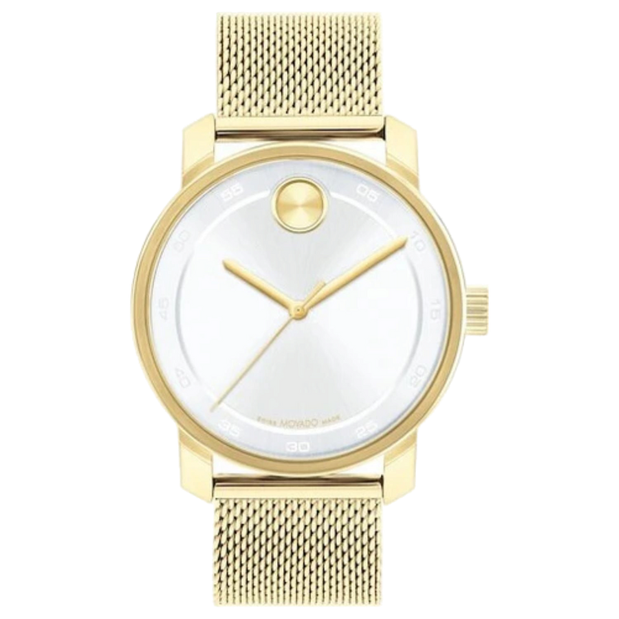 Movado Stainless steel case watch in gold