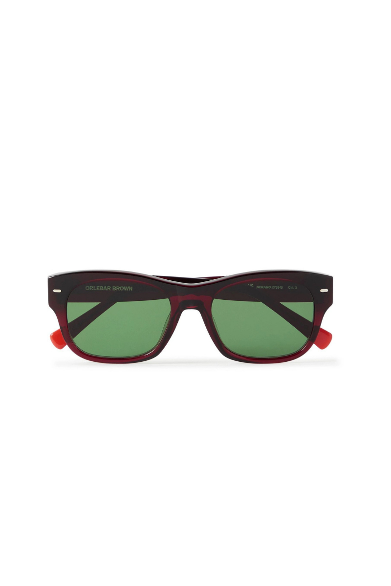 Orlebar Brown 273845 Acetate frame sunglasses in burgundy
