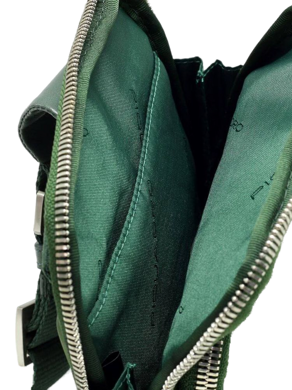 Piquadro 100% Recycled Nylon crossbody bag in green