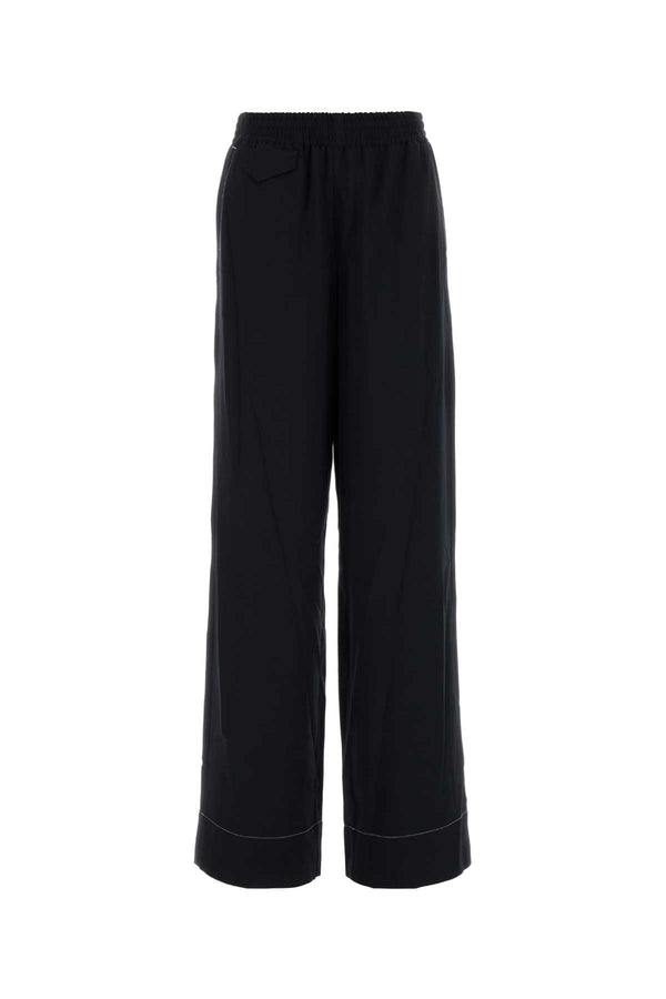Midnight Blue Viscose Blend Wide-Leg Lucy Pant Darknavy Exterior: Virgin Wool Pantaloni
