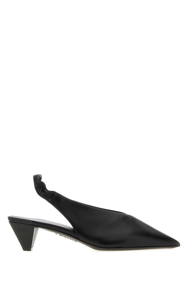 Loewe Cubic Exterior: 100% Lamb Leather slingback heel in black