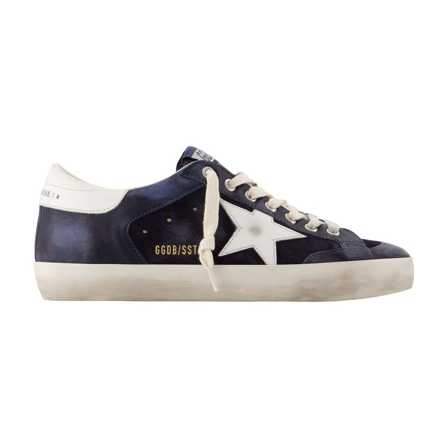 Super Star Sneakers - Golden Goose Deluxe Brand Leather Blue Calfskin Shoes /