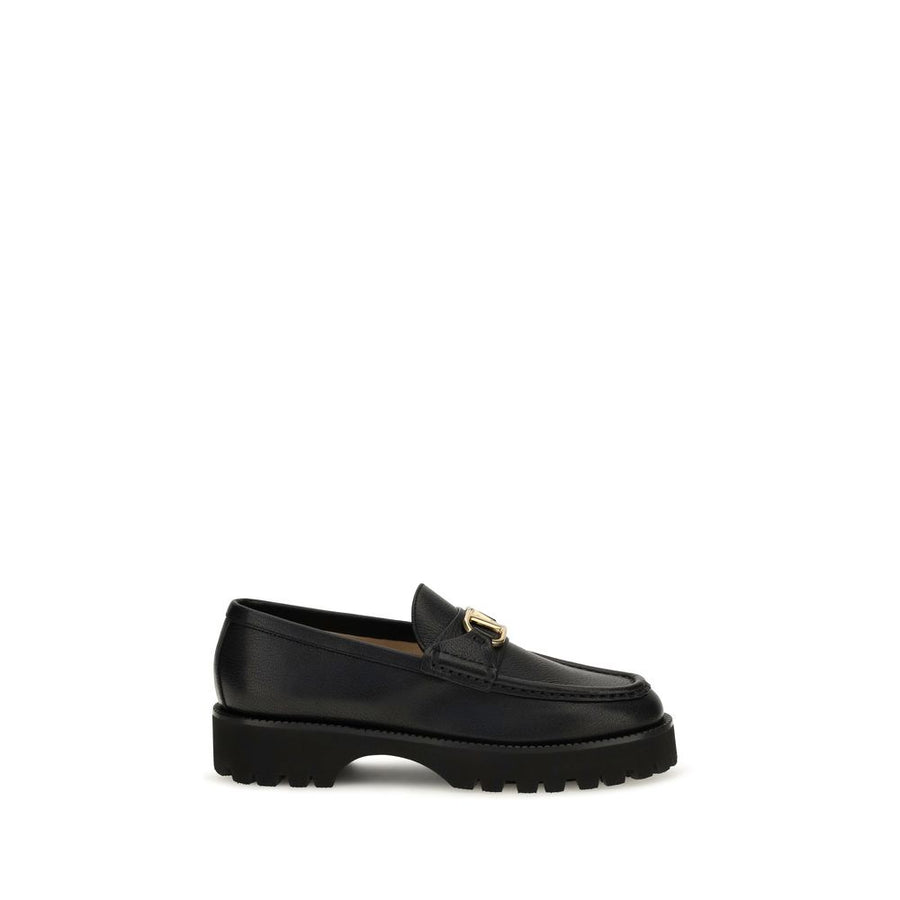 Black Calf Leather Bos Taurus Platform Loafers