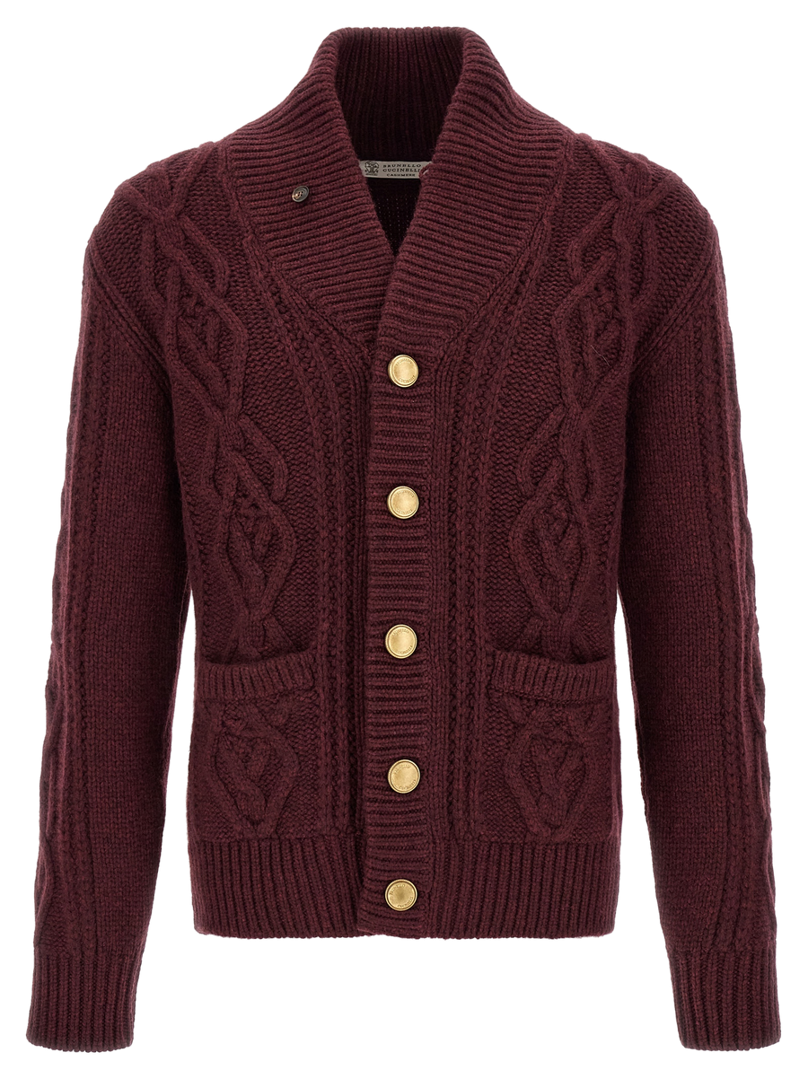 Bordeaux Cashmere Cardigan Clothing