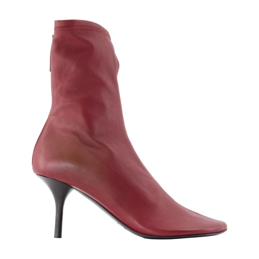Acne Studios Lambskin ankle boot in burgundy