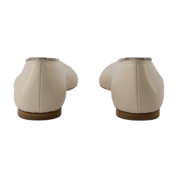Burberry lambskin ballerina flat in white