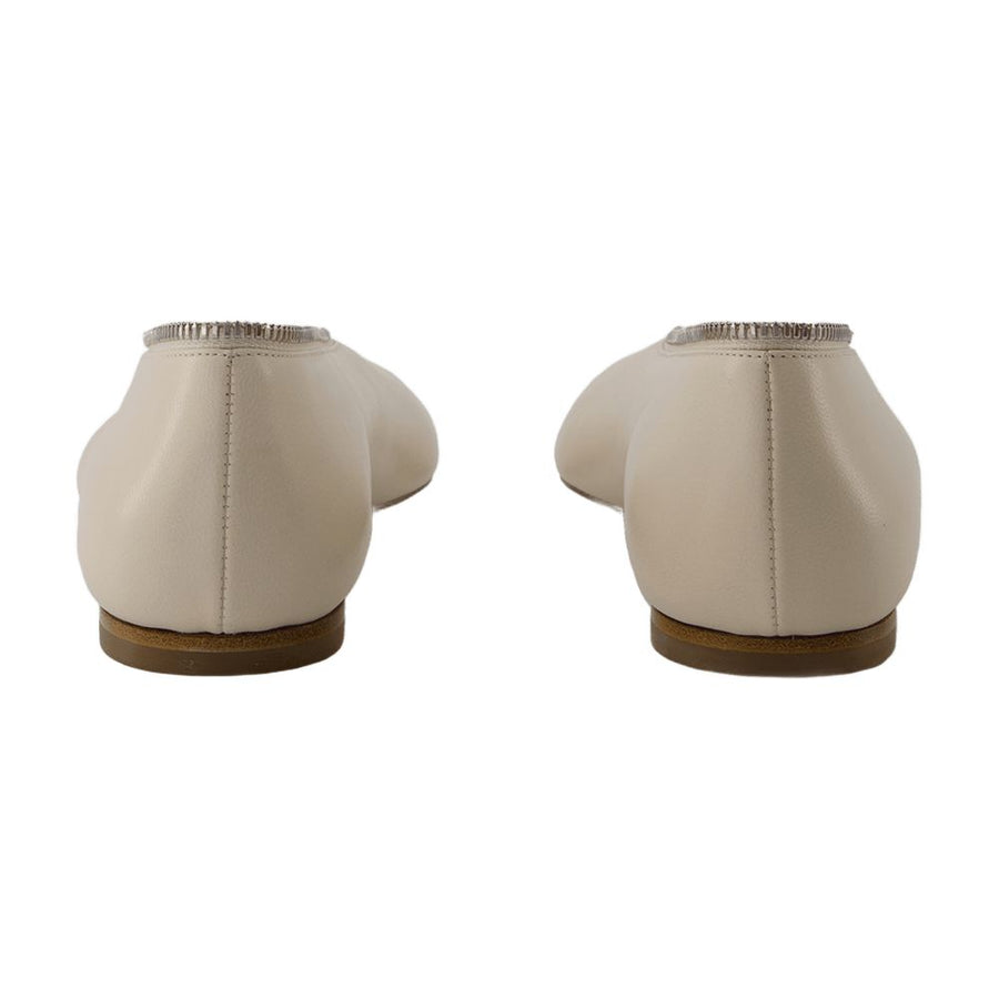 Burberry lambskin ballerina flat in white