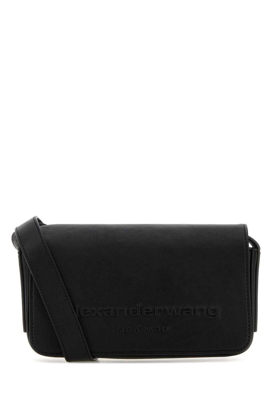 Alexander Wang Flap Exterior: 100% Leather; Lining: 100% Fabric; Finishing: Silver metal crossbody bag in black