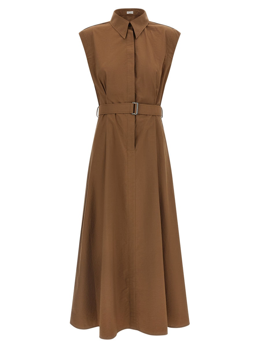 Brunello Cucinelli 86% cotton dress in brown