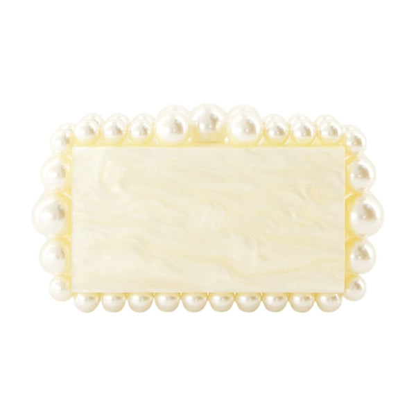 Cult Gaia Acrylic clutch in ivory