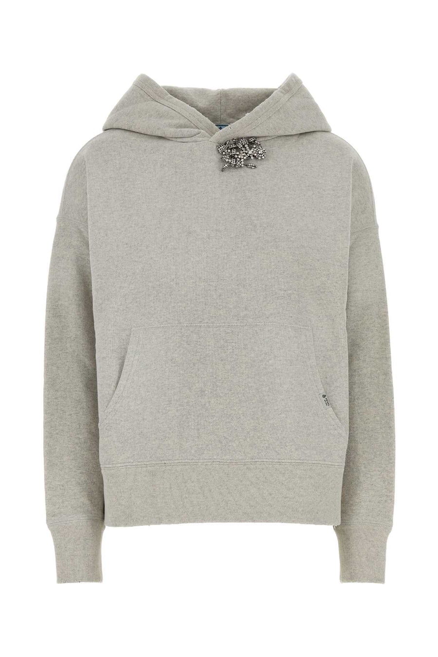 Melange Grey Cotton Oversize Sweatshirt Marmo Exterior: Felpe