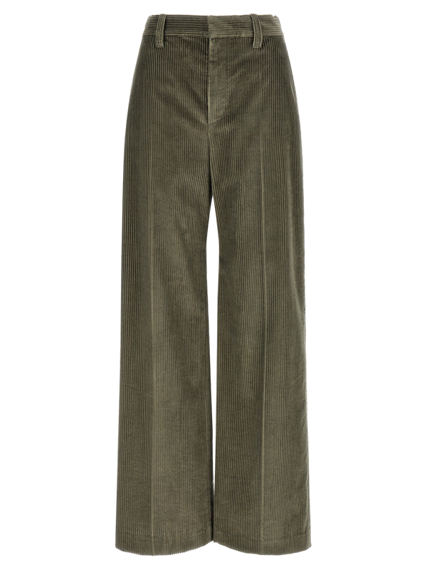 Brunello Cucinelli Pure cotton corduroy trousers in green