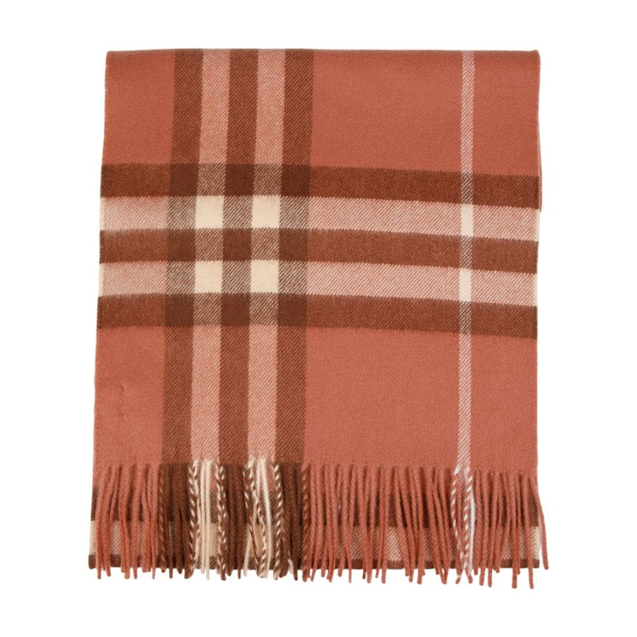 Mu Giant Check Scarf - Burberry Cashmere Brown Accessories /