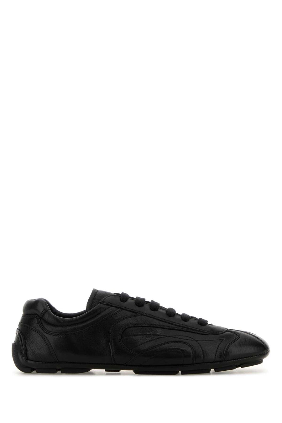 Prada Exterior: 100% Nappa leather; Interior: 100% Leather; Sole: Rubber sneakers in black