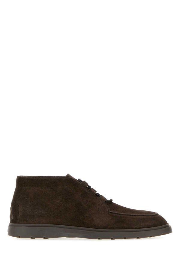 Brown Suede Lace-Up Shoes Testamoro Scarpe Stringate