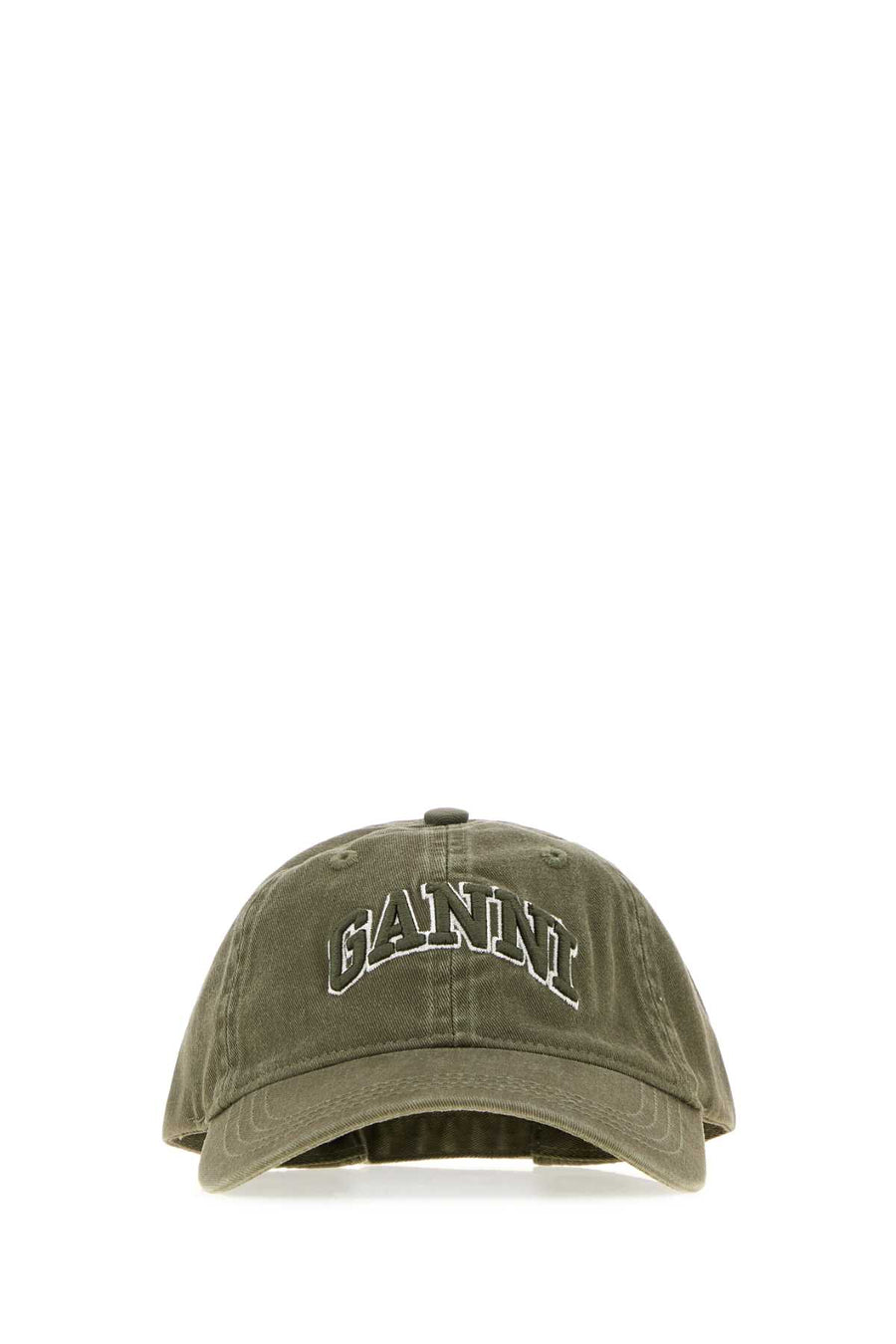 Ganni Cotton 100% Organic cotton baseball cap in green