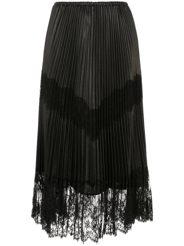 Valentino Lambskin skirt in black