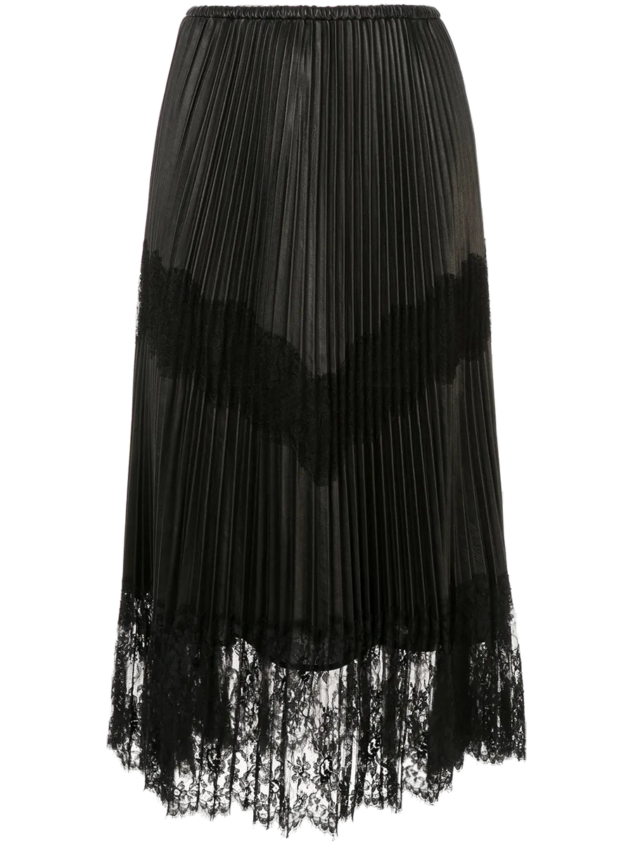 Valentino Lambskin skirt in black