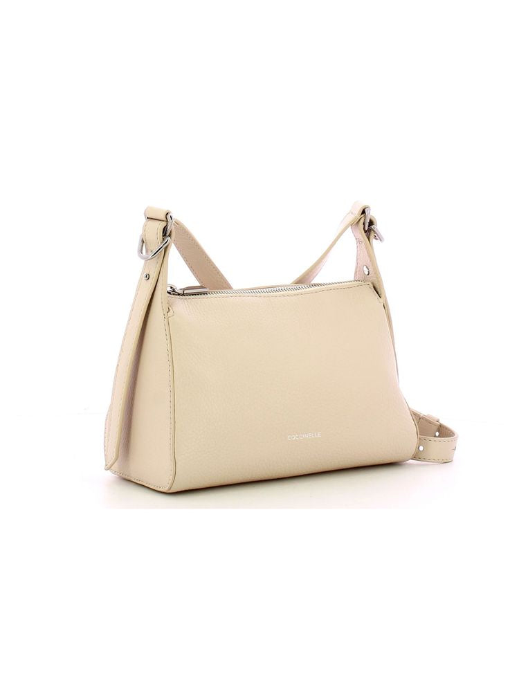Coccinelle Cow leather crossbody bag in white