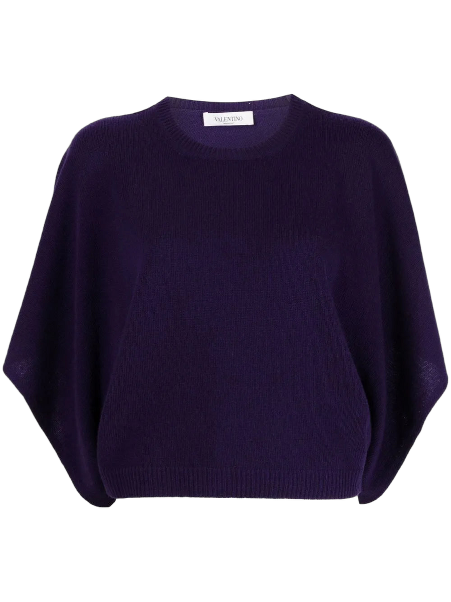 Valentino Virgin wool-cashmere blend sweater in purple