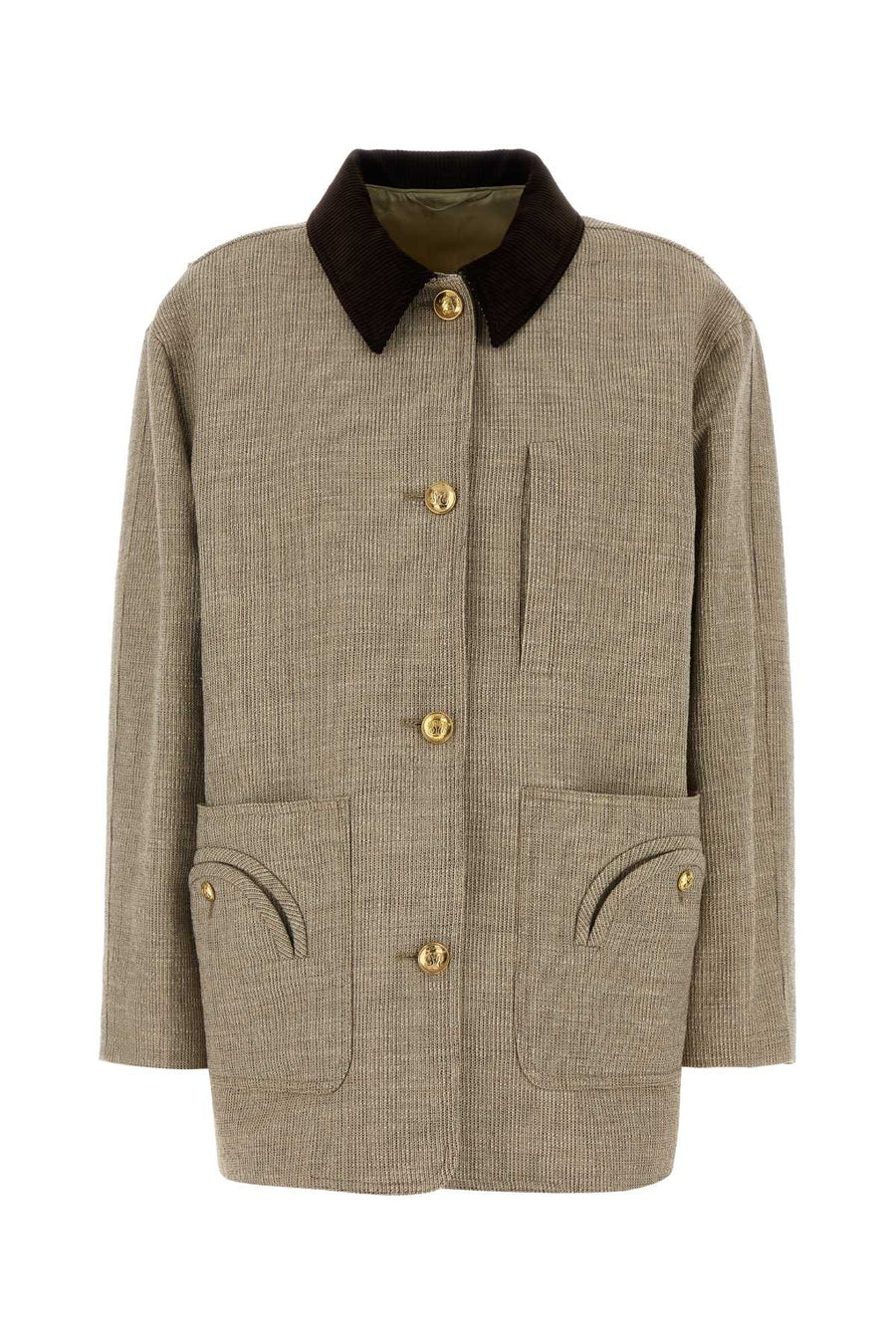 Cappuccino Cotton Blend Jacket Sand Giacche E Gilet