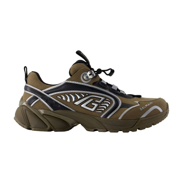 Balmain Calfskin sneaker in khaki