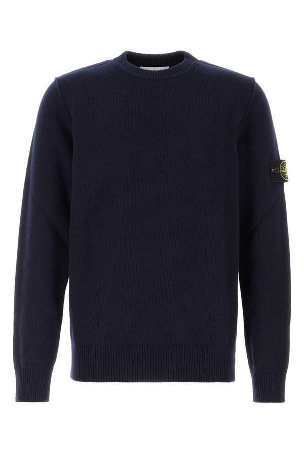 Midnight Blue Wool Blend Sweater Navy Exterior: Virgin Nylon Maglieria