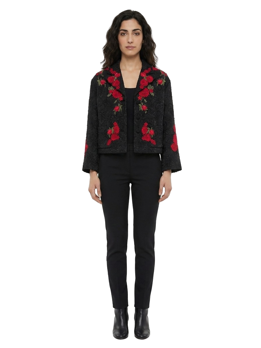 Black Cotton Full-Length Jacket Clothing