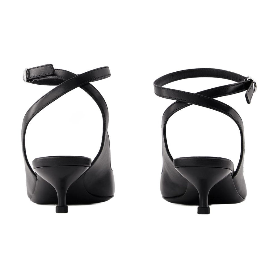 Alexander McQueen leather heel sandal in black