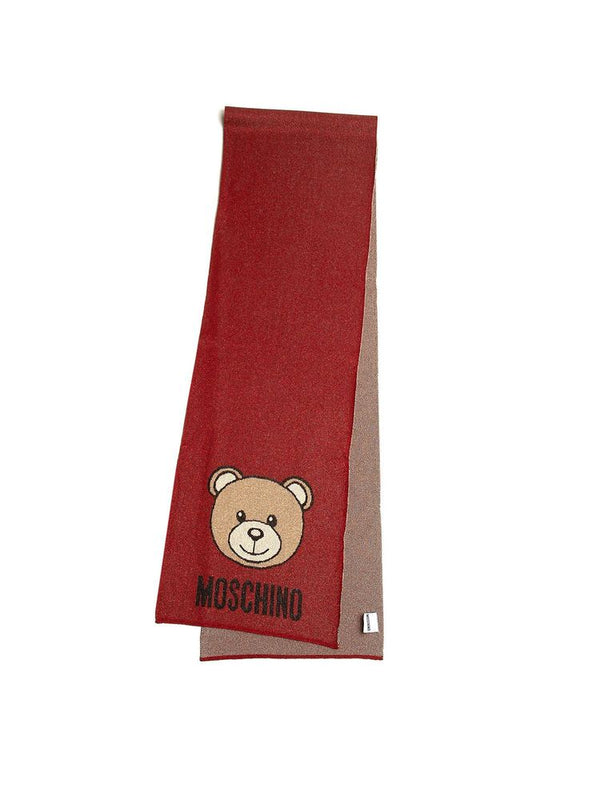 Moschino 80% Viscose scarf in red
