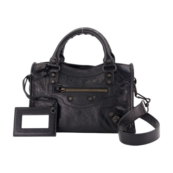 Balenciaga lambskin shoulder bag in black