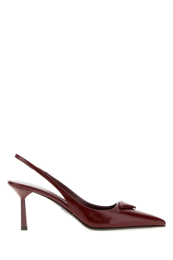 Burgundy Leather Pumps Porpora Scarpe Con Tacco