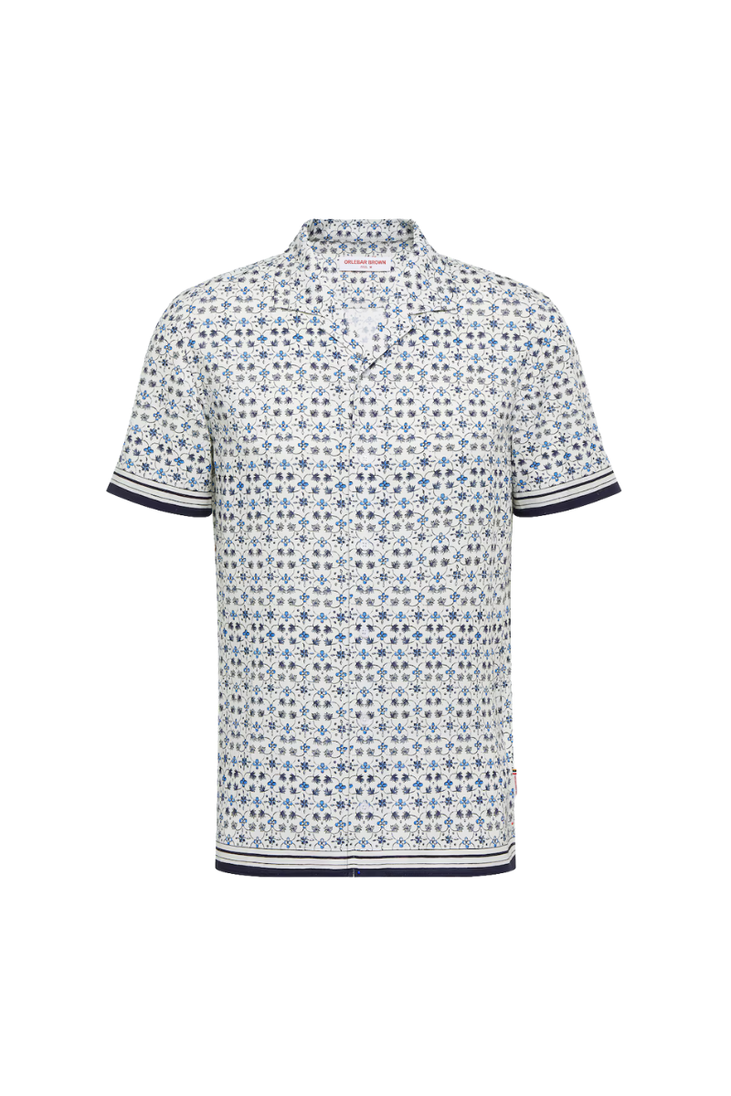 Orlebar Brown 20% linen polo in white