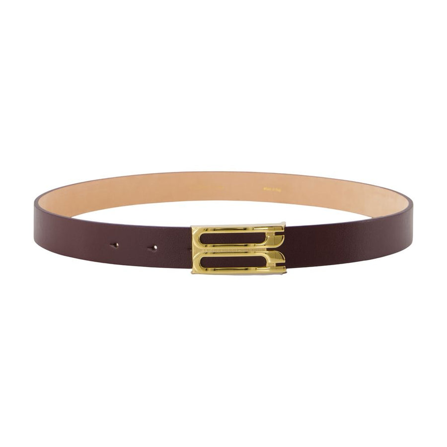 Victoria Beckham calfskin belt in burgundy