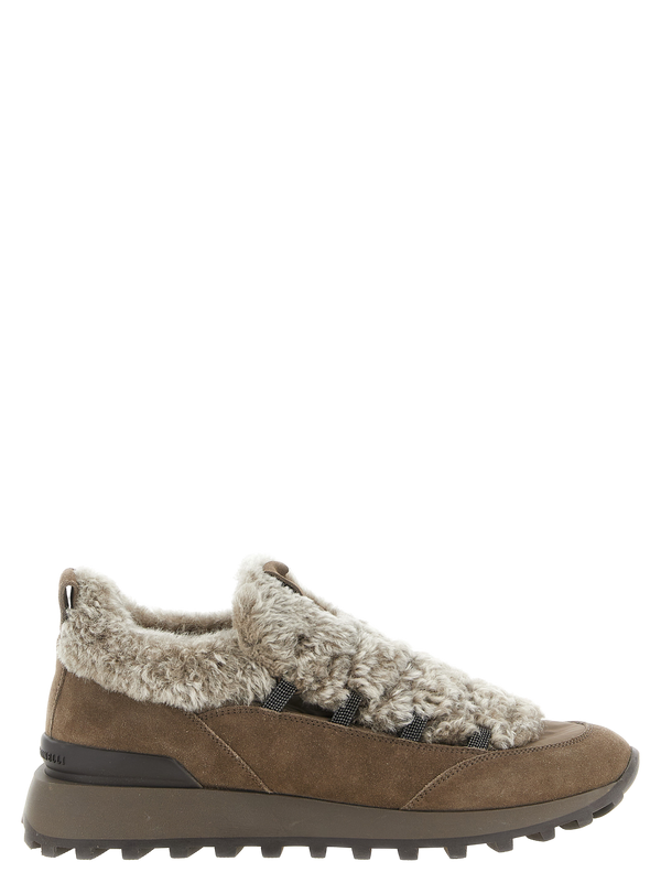 Brunello Cucinelli Suede upper sneaker in brown