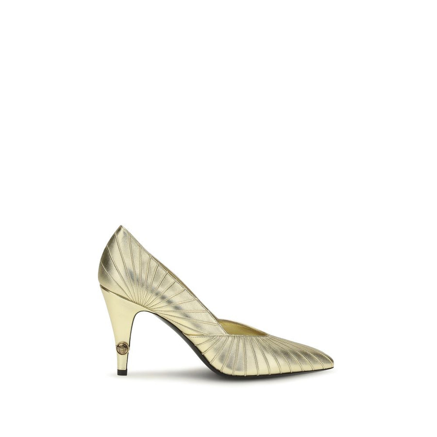 Versace 100% Calf Leather Bos Taurus pump in gold