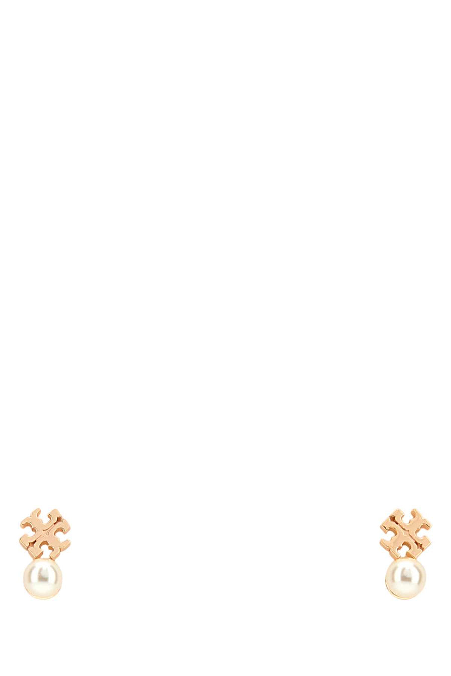 Tory Burch Logo Brass with 18K gold finishing earrings in gold